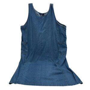 Original Ty Wear Womens Denim Jumper Dress 24W Sleeveless Pockets Vintage